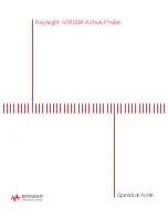 Предварительный просмотр 1 страницы Keysight 41800A Operation Note