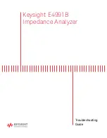 Keysight E4991B Troubleshooting Manual preview