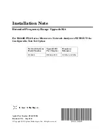 Предварительный просмотр 1 страницы Keysight E8362-60109 Installation Note