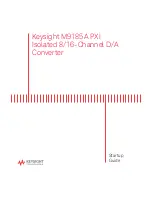 Keysight M9185A Startup Manual preview