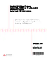 Предварительный просмотр 1 страницы Keysight MXA 902 Series Installation Note