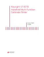 Preview for 1 page of Keysight U1401B Quick Start Manual