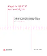 Preview for 1 page of Keysight U8903A User Manual