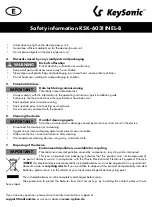 Preview for 4 page of KeySonic KSK-6031INEL-B Manual