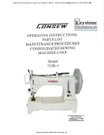 Предварительный просмотр 1 страницы Keystone Consew 733R-5 Operating Instructions, Parts List, Maintenance Procedures