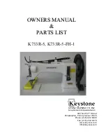 Preview for 1 page of Keystone K733R-5 Owner'S Manual And Parts List