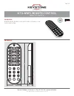 Предварительный просмотр 1 страницы Keystone KTS-MW3-REMOTECONTROL Quick Manual