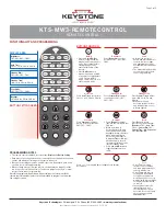 Предварительный просмотр 2 страницы Keystone KTS-MW3-REMOTECONTROL Quick Manual