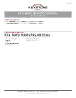 Предварительный просмотр 3 страницы Keystone KTS-MW3-REMOTECONTROL Quick Manual