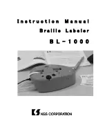 KGS Corporation BL-1000 Instruction Manual preview