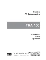 KH Industries TRA 100 Installation Setup Manual preview