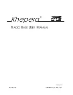 Khepera Radio Base User Manual preview