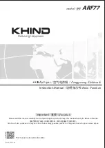 KHIND ARF77 Instruction Manual preview