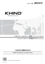 KHIND EK2010 Instruction Manual preview