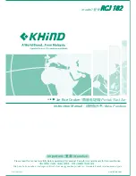 KHIND RCJ 182 Instruction Manual preview