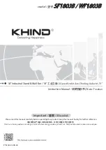 KHIND SF1803B Instruction Manual предпросмотр