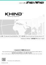 Предварительный просмотр 1 страницы KHIND SF1821 Instruction Manual