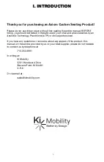 Предварительный просмотр 3 страницы Ki Mobility AXIOM CS User Instruction Manual & Warranty