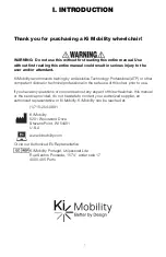 Preview for 3 page of Ki Mobility Catalyst 5Vx User Instruction Manual & Warranty