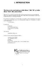 Предварительный просмотр 3 страницы Ki Mobility Little Wave Clik XP User Instruction Manual & Warranty