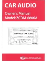 Kia ZCDM-6806A Owner'S Manual предпросмотр