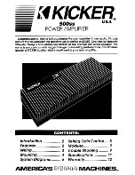 Kicker 500ss User Manual preview