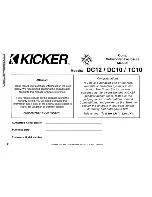 Предварительный просмотр 2 страницы Kicker Comp DC10 Owner'S Manual