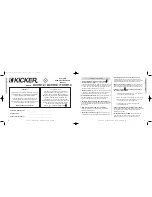 Preview for 2 page of Kicker CompVR DCVR10 Owner'S Manual