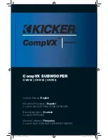 Preview for 1 page of Kicker CompVX CVX10 Owner'S Manual