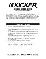 Preview for 1 page of Kicker DX1400 Instruction Manual