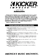 Preview for 1 page of Kicker Impulse I10 Manual