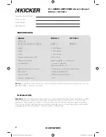 Preview for 2 page of Kicker IX AMPLIFIER 10IX1000.1 Owner'S Manual