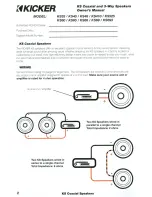 Предварительный просмотр 2 страницы Kicker KS35 Owner'S Manual