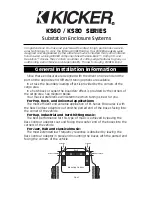 Preview for 1 page of Kicker KS60 Series Installation Information