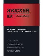 Предварительный просмотр 1 страницы Kicker KX1200.1 Owner'S Manual