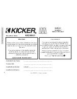 Preview for 2 page of Kicker KX2500.1 Owner'S Manual