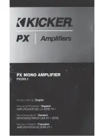 Предварительный просмотр 1 страницы Kicker PX200.1 Owner'S Manual