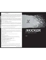 Preview for 1 page of Kicker S18X Owner'S Manual