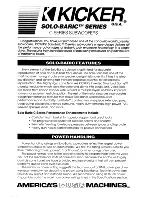 Preview for 1 page of Kicker Solo-Baric C-Series Manual