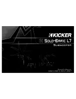 Kicker Solo-Baric L7 S10L7 Owner'S Manual preview