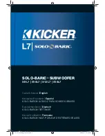 Kicker Solo-Baric S10L7 Owner'S Manual preview