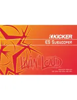 Kicker subwoofer ES104 Owner'S Manual preview