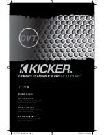 Preview for 1 page of Kicker TCVT8 Owner'S Manual