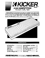 Preview for 1 page of Kicker X100 Competition Owner'S Manual