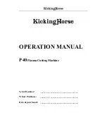 Предварительный просмотр 1 страницы KICKING HORSE P40 Operation Manual