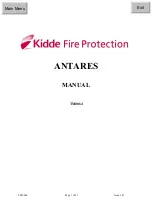 Kidde Fire Protection ANTARES Manual preview