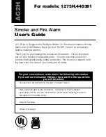 Preview for 1 page of Kidde 1275H User Manual