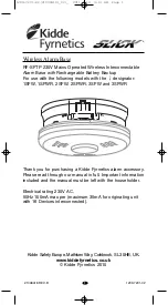 Kidde SLICK RF-SFTP Installation Instructions Manual предпросмотр