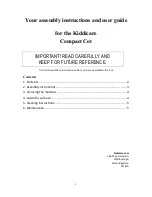 Preview for 1 page of Kiddicare Compact Cot Assembly Instructions And User Manual