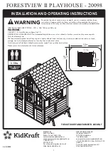 Preview for 2 page of KidKraft 20098 Installation And Operating Instructions Manual